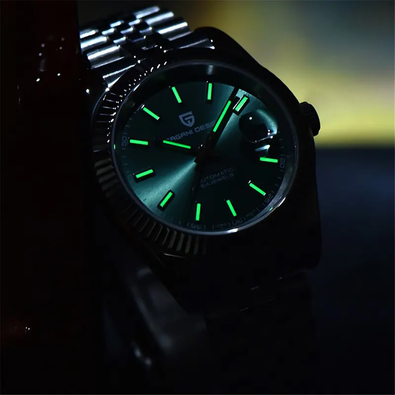 Pagani Design Datejust Japan Automatic Tiffani Blue Dia Men's Watch- PD-1645